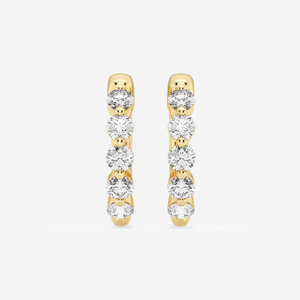 Pendientes de aro flotantes con diamantes cultivados en laboratorio, 7/8 Ctw, joyería moderna y elegante para uso diario y ocasiones especiales - Product Image 5