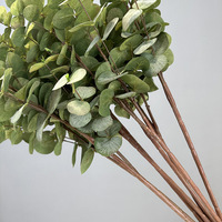 Feuille d'eucalyptus artificielle, fleur artificielle, décoration de mariage et de maison, plante verte, arrangement de feuilles de monnaie