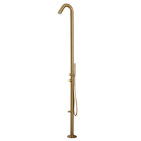 316 or brossé extérieur colonne de douche ensemble mitigeur robinet autoportant jet de pluie doux pour jardin plage espace extérieur