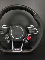 Volante Deportivo S-Line de Fibra de Carbono y Cuero con Botones y Levas de Cambio para Audi A3/A4/A5/A6/A7/S3/S4/S5/RS3/RS4/RS5/Q3/Q5/Q7