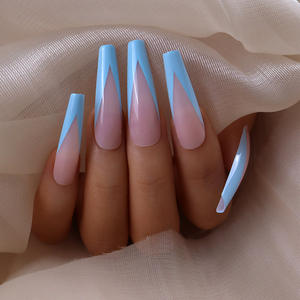 Uñas artificiales Longitud media Prensa en uñas postizas Ataúd Uñas artificiales para mujeres y niñas - Product Image 5