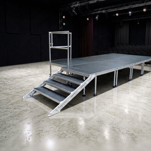 Adjustable Height Stage Aluminum Frame Platform with Four Legs Stable Stage - Product Image 1