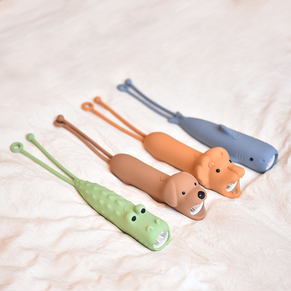 Lantern Cute Lamp Flashlight Lights Alligator Lion Night Torch Mini LED Colorful Portable Camping Silicone Shark LED Flashlight