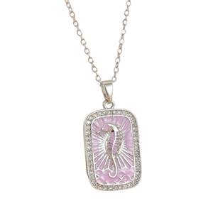 Nouveau collier pendentif de <span class=keywords><strong>carte</strong></span> de tarot de la série Océan rétro à la mode, hippocampes, dauphins, émail coloré, design carré de <span class=keywords><strong>carte</strong></span> de tarot pour femmes - Product Image 5