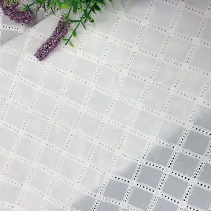 Thanh Lịch Mexico Ren Trắng Kẻ Sọc Cutwork Thêu Bông Vải