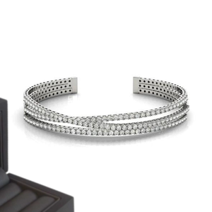 Premium Silver Cuban Link <b>Bracelet</b> with Brilliant Moissanite Stones for <b>Men</b> Women and Gift Giving - Product Image 2