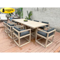 Ensemble de table et de chaises en teck durable pour l'extérieur, pour hôtel, villa, jardin