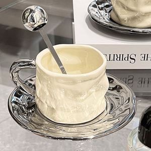 High-end Light Luxury Exquisite Ceramic Coffee Cup Afternoon <b>Tea</b> <b>Set</b> with Handle European Style Girls Plate - Product Image 1