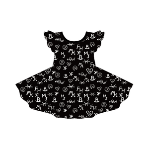 Moomoo de personalización para niñas, vestidos estampados de estilo occidental para niñas, vestido de bebé con mangas voladoras informales - Product Image 4