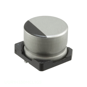 Distribuidor Autorizado, Condensador de Superficie 33 uF CAP ALUM 33UF 20% 50V SMD UUR1H330MCL1GS - Product Image 1