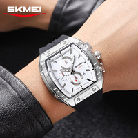 Skmei 2363 Silikon Metal Büyük Boy Erkek İş Kuvars Analog Japon Mekanizmalı Saat