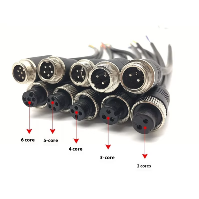 GX12 Aviation Plug Cable 2-Core 3/4/5/6 Pin Male Female Circular Connector Factory Direct Customizable