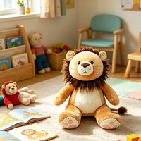 Peluche Lion Personnalisée à Crinière Ébouriffée, Douce et Moelleuse, pour Chambre d'Enfant, Décoration Maison, Cadeau, Vente en Gros