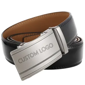 Custom Logo Premium Quality Split Cow Leather Man Belt With Men'S Automatic Belt