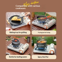 Réchaud à gaz butane magnétique ultra-fin et portable, résistant au vent, pour camping en extérieur, pique-nique, capacité 3-5 personnes, prêt pour la fondue