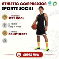 Chaussettes de sport de compression athlétiques personnalisées avec logo, respirantes et rembourrées, certifiées Oeko-Tex et GOTS, pour le cyclisme – Vente en gros directe usine