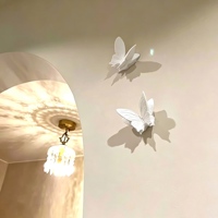 Ensemble de décorations murales en résine blanche en forme de papillon, sculpture 3D, décoration pour salon, chambre à coucher, mariage, fête