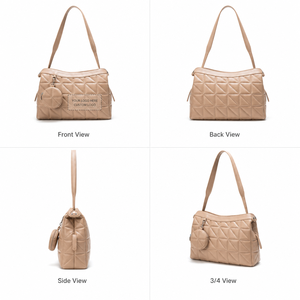 Famous Brand Designer Vintage Lady Custom Padded Small Fashion PU Leather Quilted Puffy Sling Crossbody Bag <b>Zip</b> Closure - Product Image 3