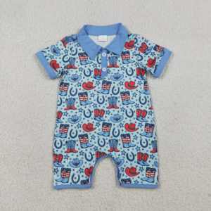 SR4032 RTS Infant Baby pink crab bows print <b>Kids</b> Wholesale Romper Sleeveless Jumpsuit boy <b>Bubble</b> - Product Image 2