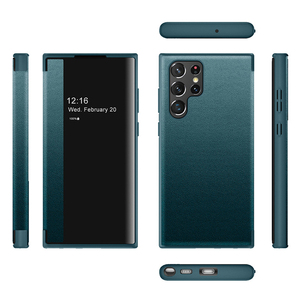 Pour <span class=keywords><strong>Samsung</strong></span> <span class=keywords><strong>Galaxy</strong></span> <span class=keywords><strong>S22</strong></span> S23 étui en cuir PC couverture répondre directement Airbag Design étui pour S23 Ultra - Product Image 1