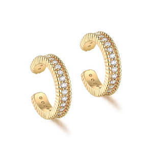 Gemnel Chunky Clip On Ear Cuff for Women <b>Non</b> <b>Piercing</b> 925 Silver Cartilage Wrap Hypoallergenic Stacking Jewelry Gift - Product Image 2