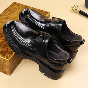 Chaussures habillées en cuir pour hommes, bout rond, style Oxford, semelle souple en caoutchouc, pour le bureau, les occasions formelles, couleur marron - Product Image 3