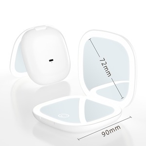 5X Magnifying LED Makeup <b>Mirror</b> Portable Folding Handheld Double Sided Vanity <b>Mirror</b> Tri Color Light USB Rechargeable - Product Image 5