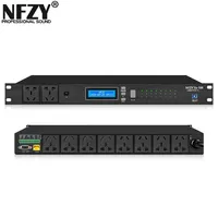 Séquenceur d'alimentation en métal NFZYS-108 LCD 10 voies Protection de filtre de gestion de l'alimentation numérique minuterie intelligente AC 220-240V MIDI