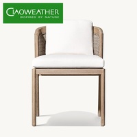 Table et chaises de salle à manger extérieures pour villa moderne, ensemble de salle à manger extérieure pour resort, chaise de salle à manger extérieure de luxe pour hôtel, ensemble de salle à manger extérieure pour patio