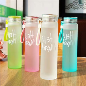 Botella de Agua Personalizada al por Mayor con Logotipo, Vaso de Vidrio Esmerilado que Cambia de Color con Tapa - Product Image 5