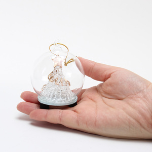 Высококачественная стеклянная подвесная шара ручной работы с матовой елкой, Рождественская статуэтка внутри рождественской елки, деревенской экологически чистой - Product Image 6