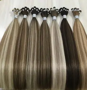 Luxus qualität Unsichtbar Beliebte Balayage Farbe Handtied Genius Double Drawn Hair Schuss verlängerungen