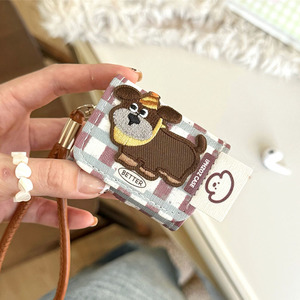 Funda Protectora de Cuero PU con Cordón, Impermeable y Resistente a Golpes, con Bordado de Lindo Perro Salchicha a Rayas - Product Image 6