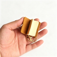 Gantungan Kunci Notebook Ultra-mini, Dekorasi Gantungan Kunci Kulit Sapi Bentuk Kacang, Notebook Portabel, Gantungan Kunci Buku Harian