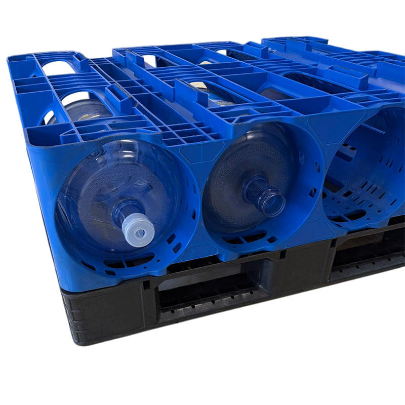 Blue HDPE Single Faced Euro Pallet 4-Way Stackable 3-Pocket Durable ...