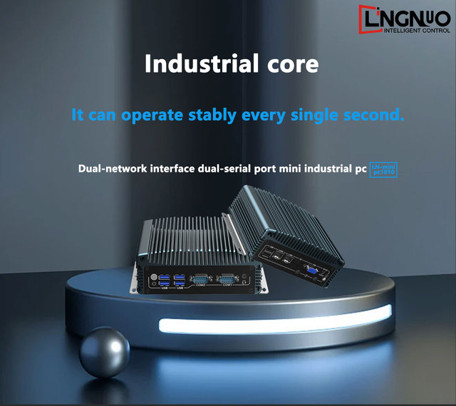 IoT Gateway Industrial Mini PC LN1010 Optional CPU Custom RAM SSD 4G LTE SIM Network Dual LAN 2x COM RS232 Extruded Aluminum