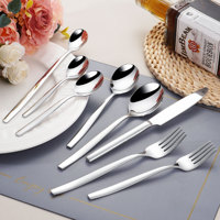 Ensemble de couverts de luxe en acier inoxydable haut de gamme pour mariage, cuillère, fourchette et couteau, Talheres De Luxu