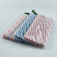 Pailles jetables rayées colorées pour Bubble Tea