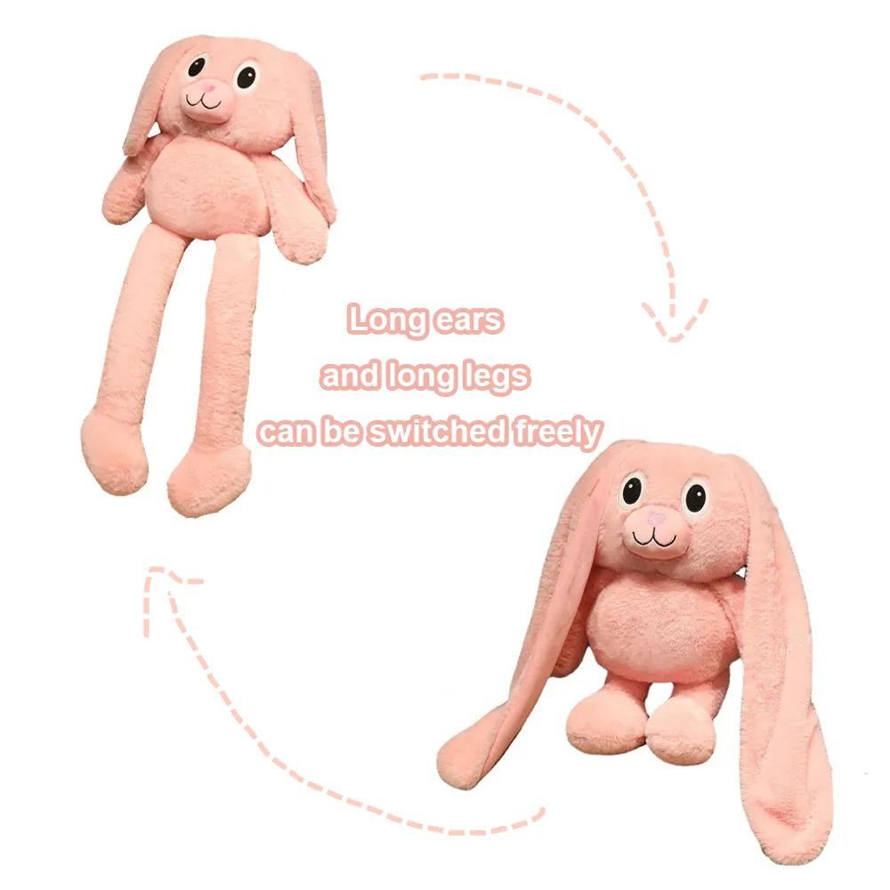 Tiktok Hot Sale Niedliche weiche Kuscheltier Plüsch Peluches Kaninchen Langohr Ostern Fluffy Bunny Kissen Puppe Baby Toy Rabbit für Kinder