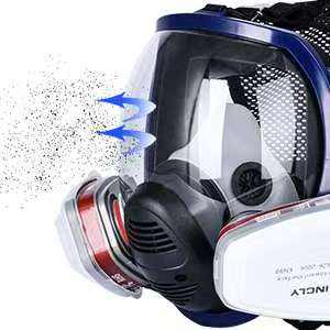 หน้ากากป้องกันสารพิษแบบเต็มหน้า คุณภาพสูง ทำจากซิลิโคน สำหรับงานเชื่อม  พร้อมออกซิเจน  หน้ากากป้องกันสารเคมีแบบเต็มหน้า - Product Image 4