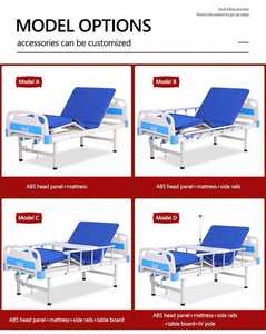 Fabricante al por mayor Manual de alta calidad Individual 1 cama médica camas de hospital <span class=keywords><strong>2</strong></span> manivela cama de hospital médico para el paciente - Product Image 3