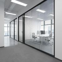 Système de cloison modulaire en verre polyvalent de 108 mm insonorisé pour centres commerciaux, hôpitaux et établissements scolaires