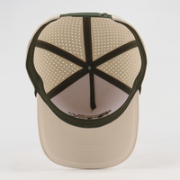 Casquette de baseball unisexe personnalisée à 5 panneaux pour sports de plein air, imperméable, perforée, avec cordon, chapeau de golf, aimant pour balle, 100% polyester, motif pois et fruits