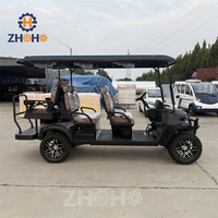 La voiturette de golf électrique 6 places la plus populaire, équipée d'un toit et de feux LED, convient aux clubs