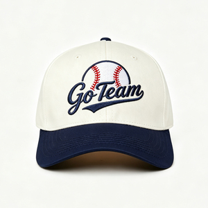 Casquette de baseball brodée 6 panneaux Go Team, chapeau de soleil ajustable pour hommes et femmes, casquette de sport décontractée pour le golf, la course et les activités de plein air - Product Image 1