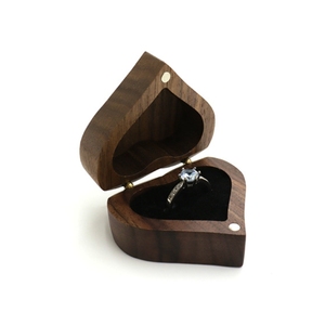Boîte à bijoux en bois de noyer noir de haute qualité, boîte à bijoux en bois, boîte à bijoux en forme de cœur - Product Image 4