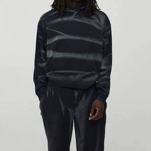 Black Gradient Wash Hoodie Sweatpants <b>No</b> <b>Logo</b> Custom Men Two Piece Tracksuit - Product Image 2