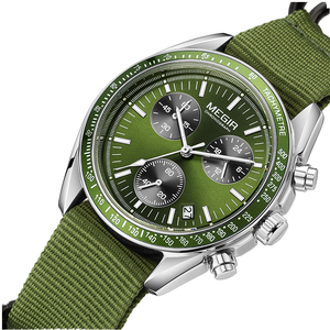 MEGIR 2026 New Luxury Men's Watches Canvas Weaving Strap Sport <strong>Automatic</strong> <strong>Chronograph</strong> Quartz Waterproof Wristwatch for Male 2247 - Product Image 1