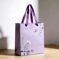 Papier d'art artisanal écologique, durable, résistant à la décoloration, logo personnalisé, taille/couleur personnalisées, emballage cadeau promotionnel, poignées en ruban