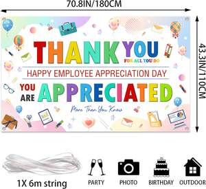 Decoración para el Día de Apreciación al Personal, Fondo para la Semana de Apreciación al Personal, Pancarta de Agradecimiento, Decoración de Pared con la Frase 'Gracias por Todo lo Que Haces' - Product Image 6